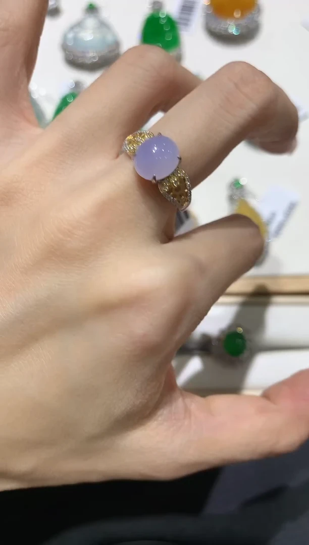 翡翠18K金镶嵌吊坠(不含链)团购2