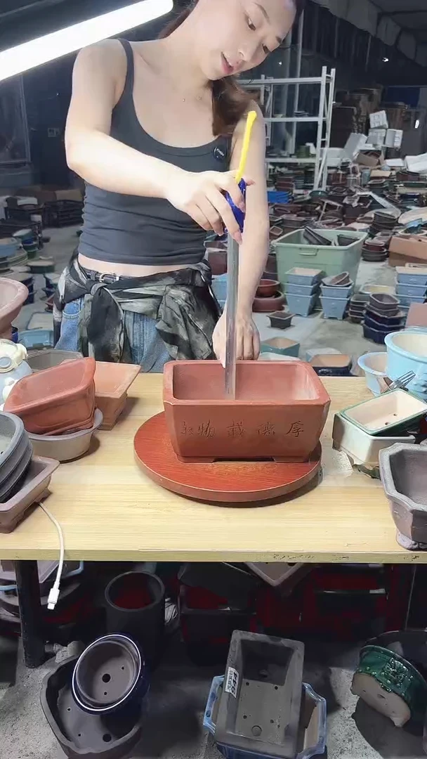 紫砂花盆浅草紫砂花盆微瑕