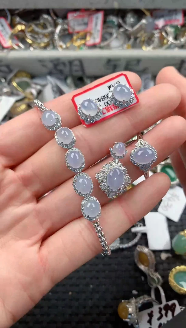 银S925镶嵌戒指翡翠111   10