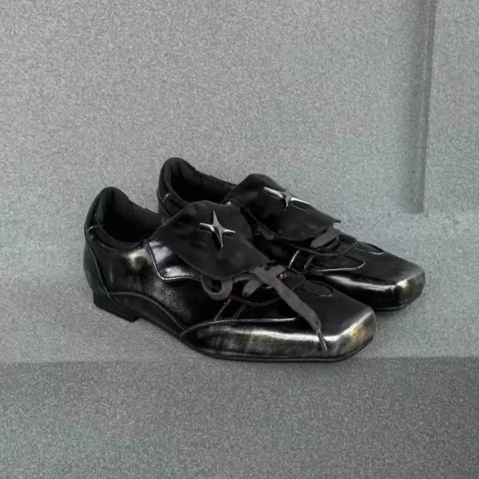 真皮小众乐福鞋单鞋2025新款百搭系带复古厚底小皮鞋女大码41到43