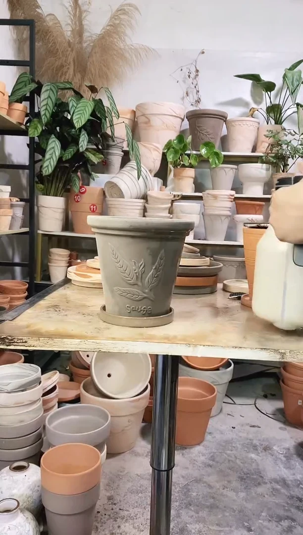 20*18灰陶香草 1盆1托