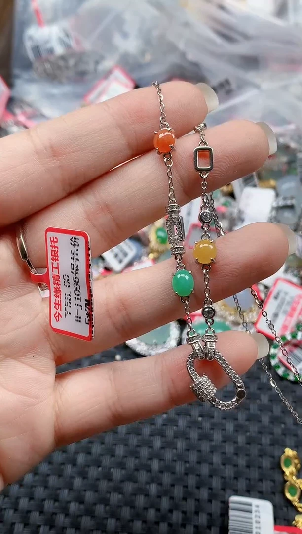 银S925镶嵌戒指翡翠天然A货缅甸翡翠