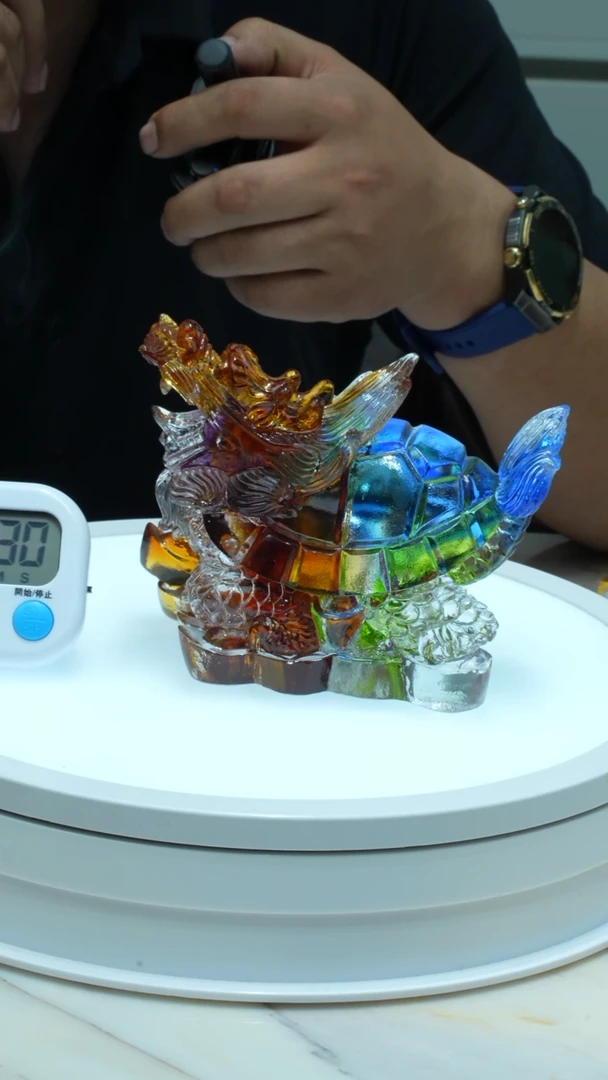 【闪购商品】泥塑古法琉璃龙龟摆件