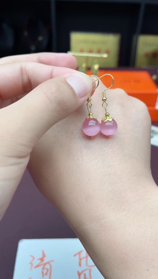 玛瑙/玉髓耳饰银S925镶嵌301000