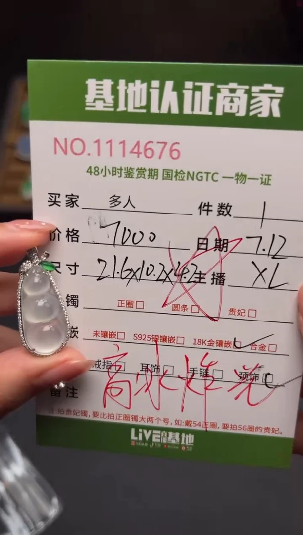 翡翠18K金镶嵌颈饰多人