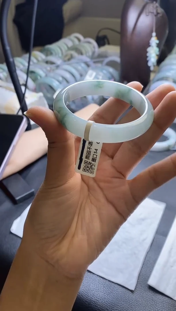 未镶嵌手镯翡翠正圈54圈口，05