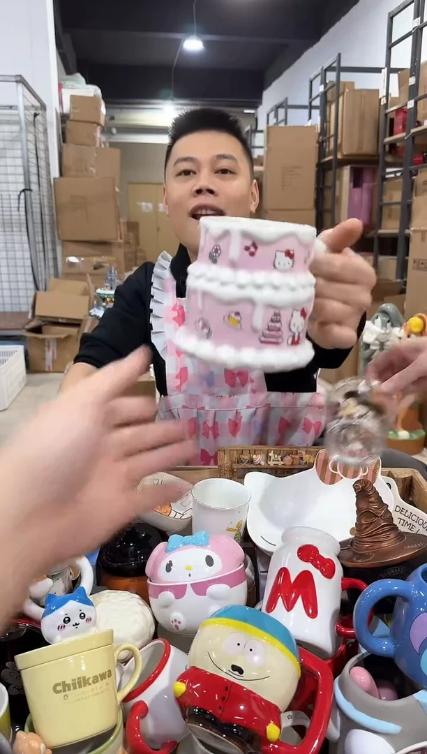 瓷片kt猫双层蛋糕水杯
