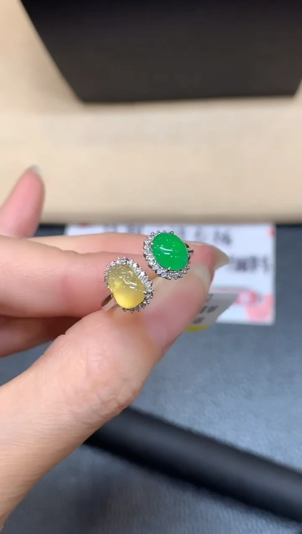 18K金镶嵌戒指翡翠13【无鉴赏期】