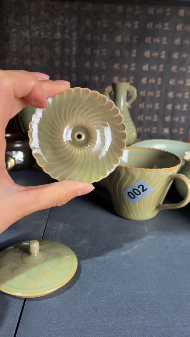 耀州窑仰山菊斑香插开片