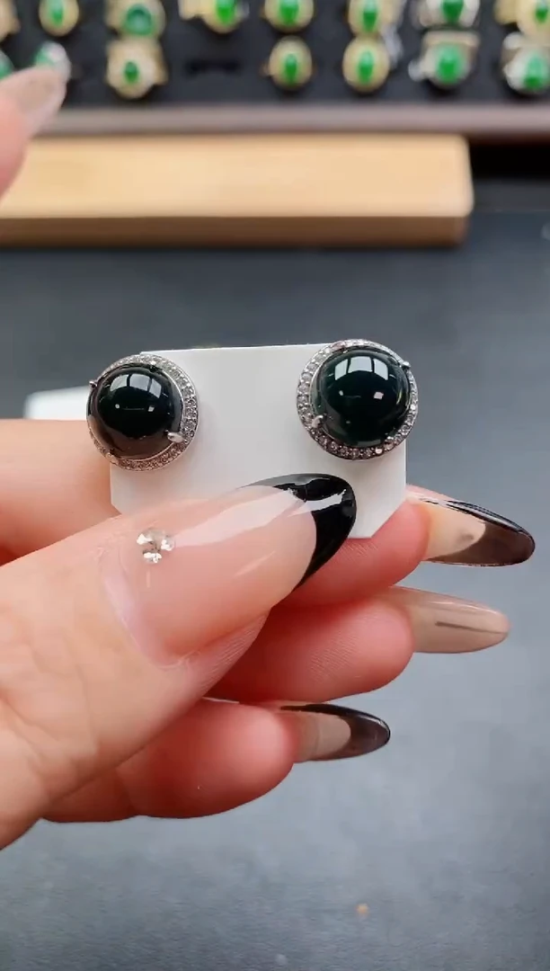 银S925镶嵌戒指翡翠1