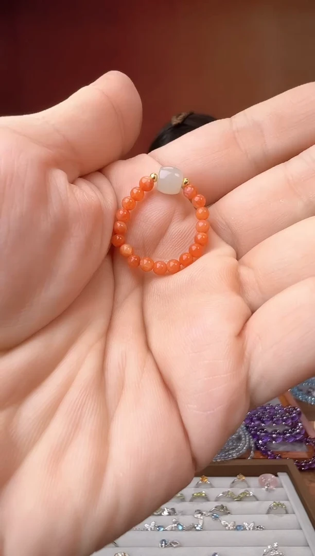 未镶嵌南红玛瑙戒指【福利款】天然南红戒圈