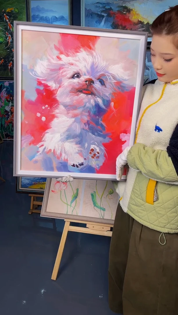 【闪购商品】油画50号 50*60 狗-手绘油画