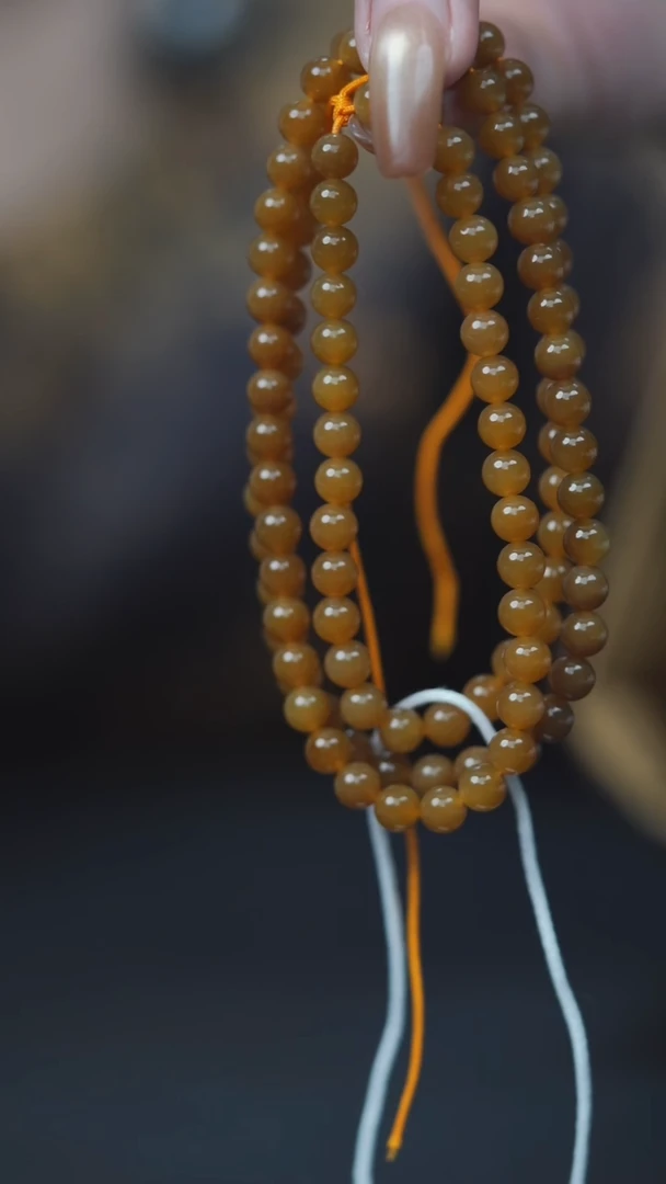 项链未镶嵌和田玉小****3HD40009糖玉圆珠项链