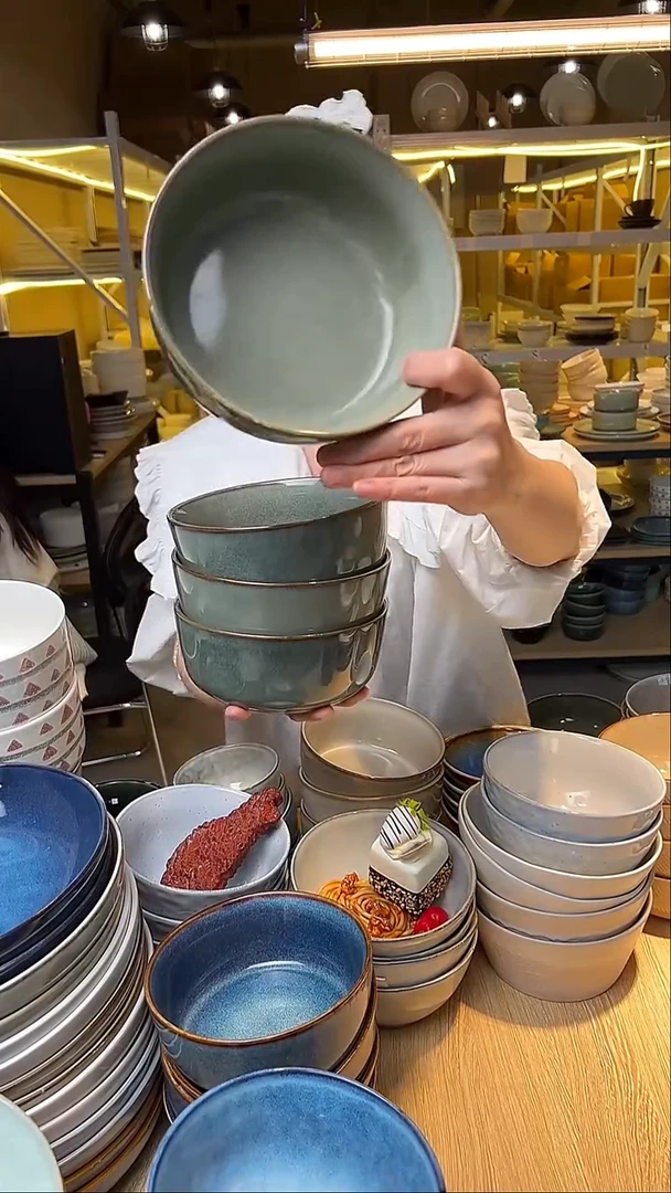 瓷16外贸尾货窑变釉下彩默认微瑕