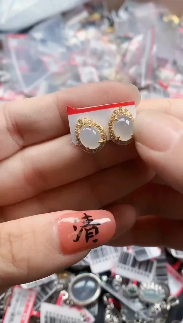 银S925镶嵌戒指翡翠天然A货缅甸翡翠