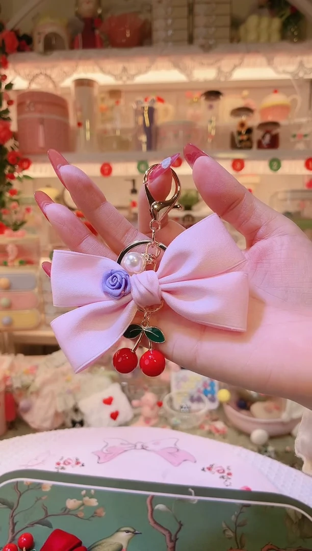 钥匙扣粉色——手工制作品质好！