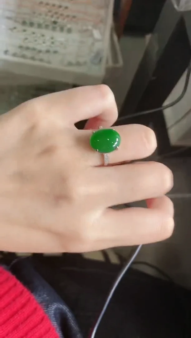 【闪购商品】翡翠戒指银S925镶嵌51511