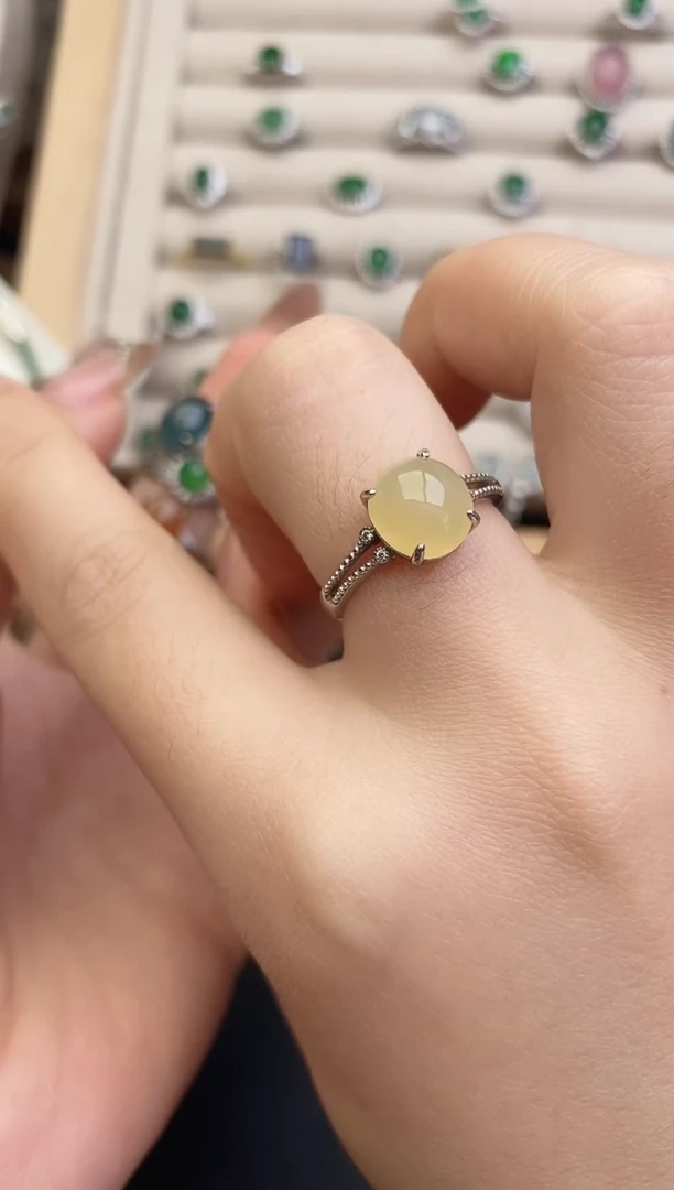 银S925镶嵌戒指翡翠0