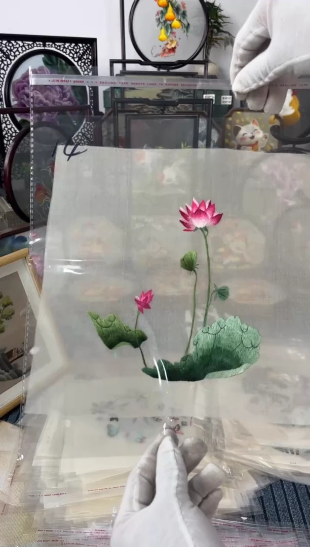 织绣纯手工苏绣双面绣绣布14