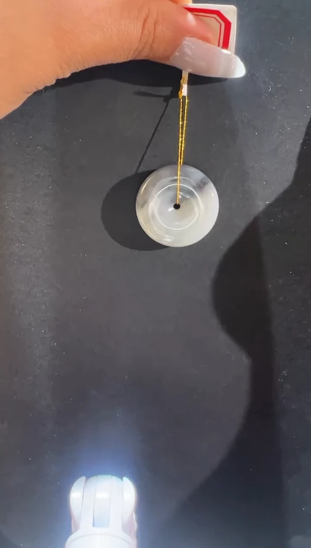 吊坠(赠链)未镶嵌和田玉新疆和田玉于田料青花平安扣吊坠