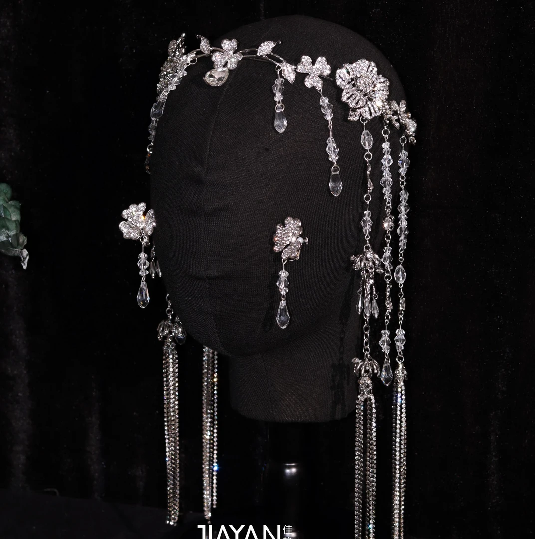 3169新款韩式花朵长流苏发箍气质百搭新娘头饰