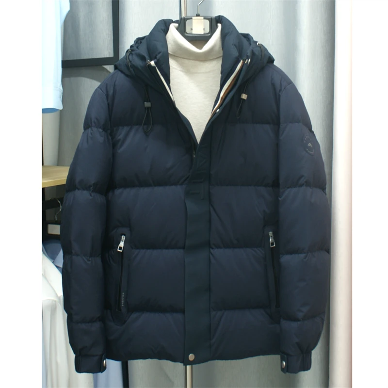 800蓬松90白鸭绒 冬季加厚款连帽中青年百搭休闲防风保暖男羽绒服