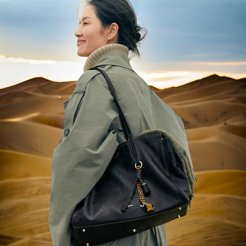 【李娜同款】循迹百搭旅行包女士包包大容量时女款清新大容量托特包