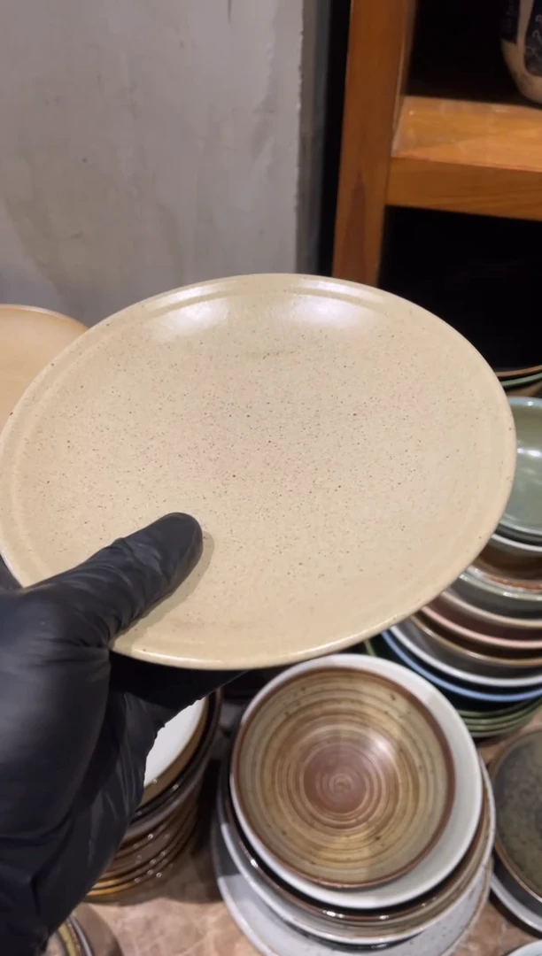 【闪购商品】瓷片933燕麦色浅盘圆盘