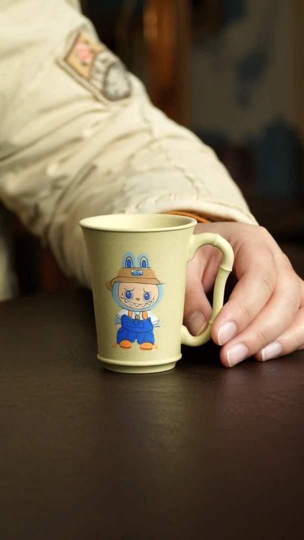 茶杯紫砂40号 拉布布把杯 宜兴紫砂原矿作品