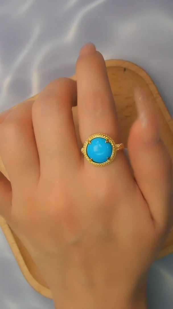 【闪购商品】绿松石戒指银S925镶嵌多样性发一件