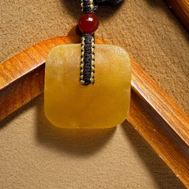 蜜蜡双面原皮藏扣挂坠