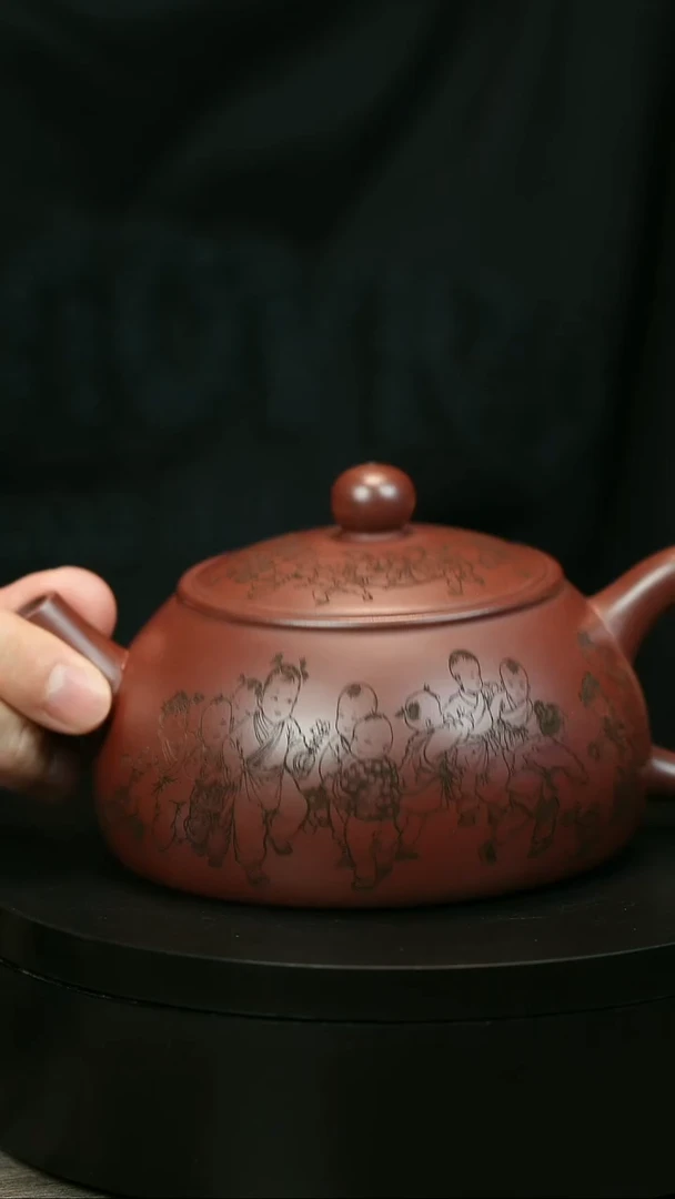 茶壶紫砂威*H2197陆建平童趣直嘴半月