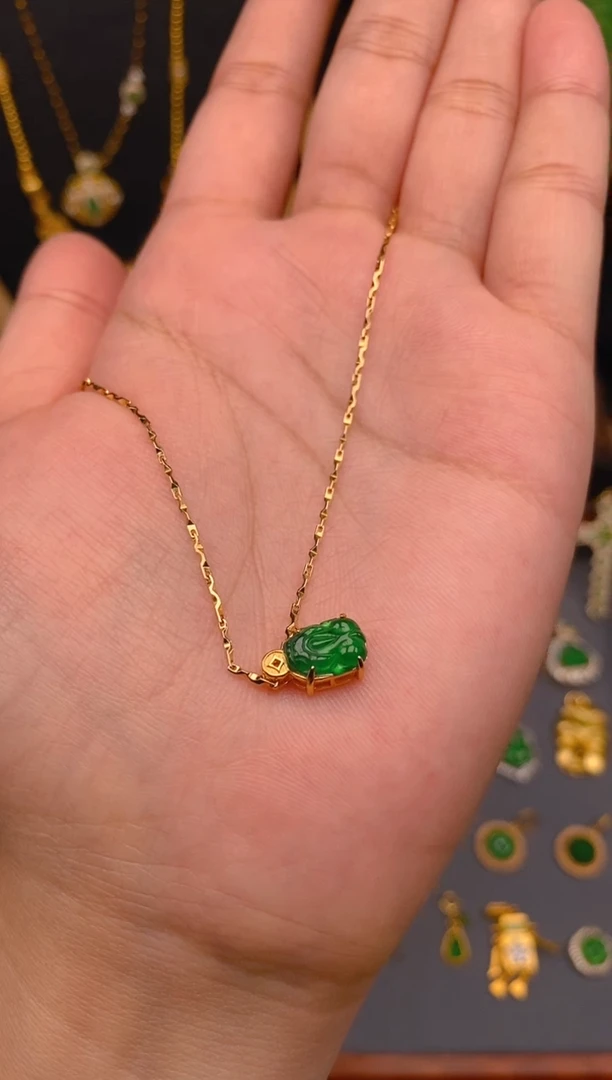 【闪购商品】翡翠吊坠(不含链)银S925镶嵌貔貅潘多拉