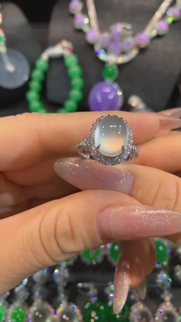 【闪购商品】翡翠戒指18K金镶嵌戒指