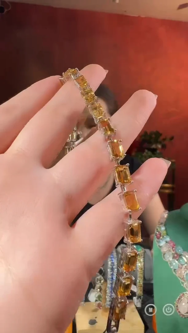 水晶手链银S925镶嵌手链