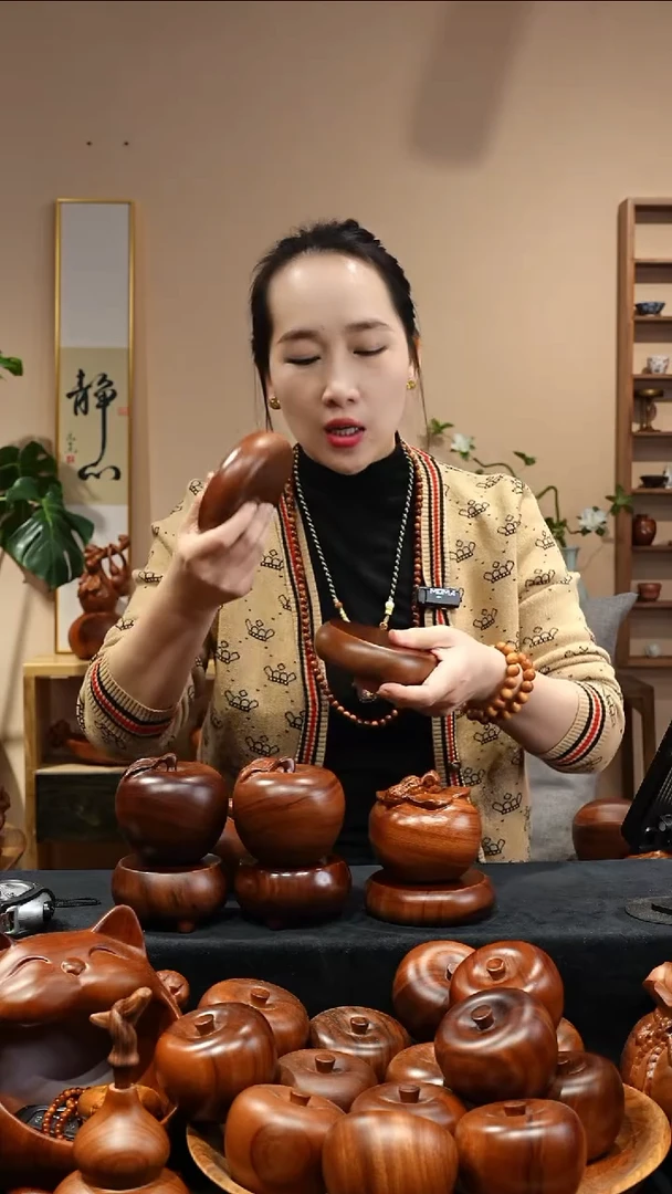 木质MB061-1福鼓底座摆件小号