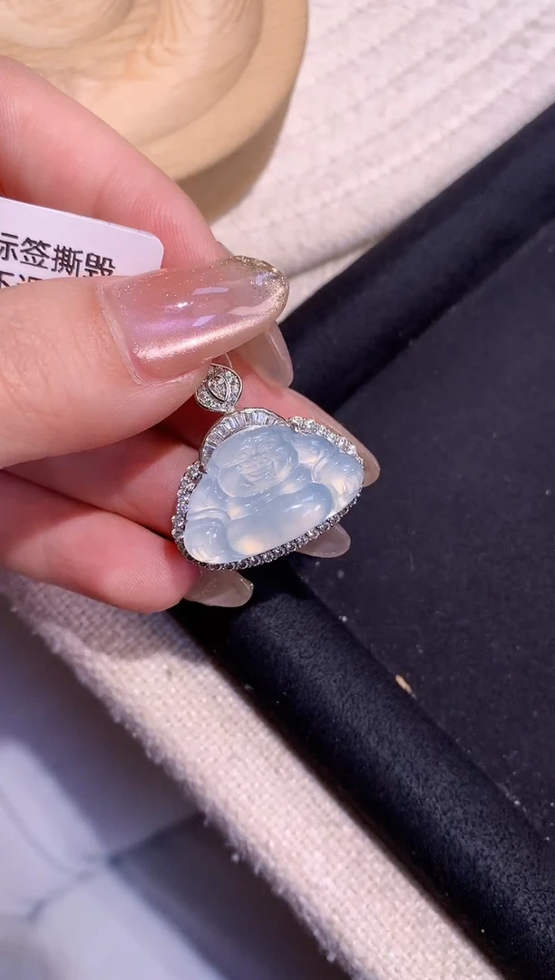 吊坠(不含链)银S925镶嵌翡翠【挽石珠宝】佛公