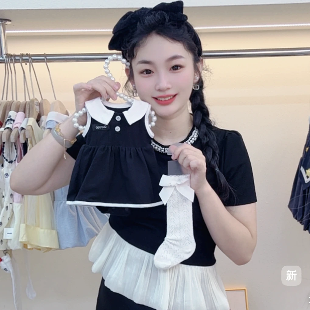 新款夏季甜酷风黑色包屁裙韩版学院风洋气女童