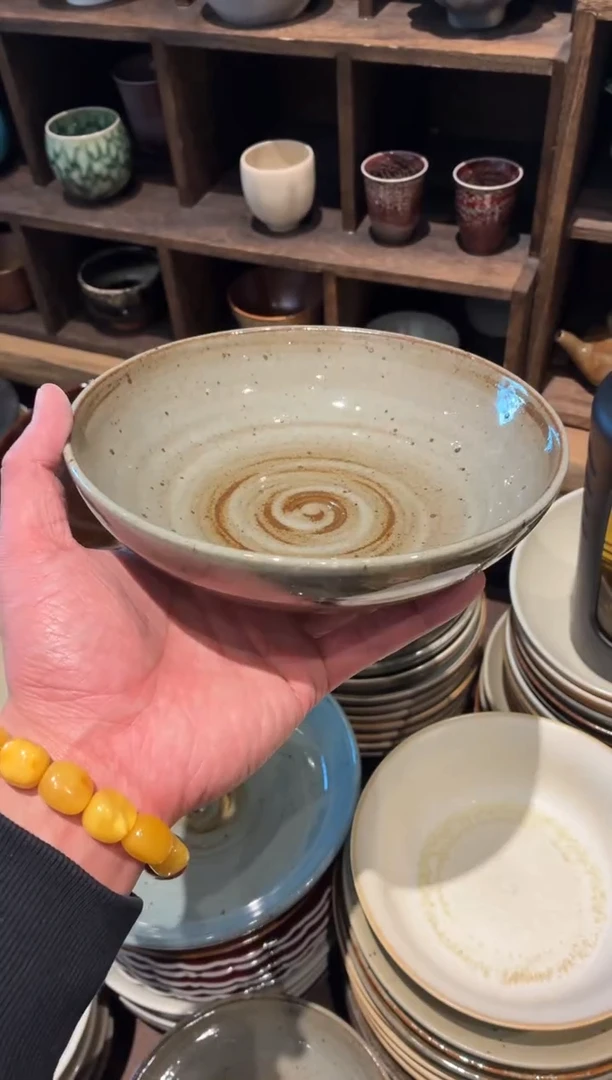 瓷片7寸灰麻点平底盘（福利款）