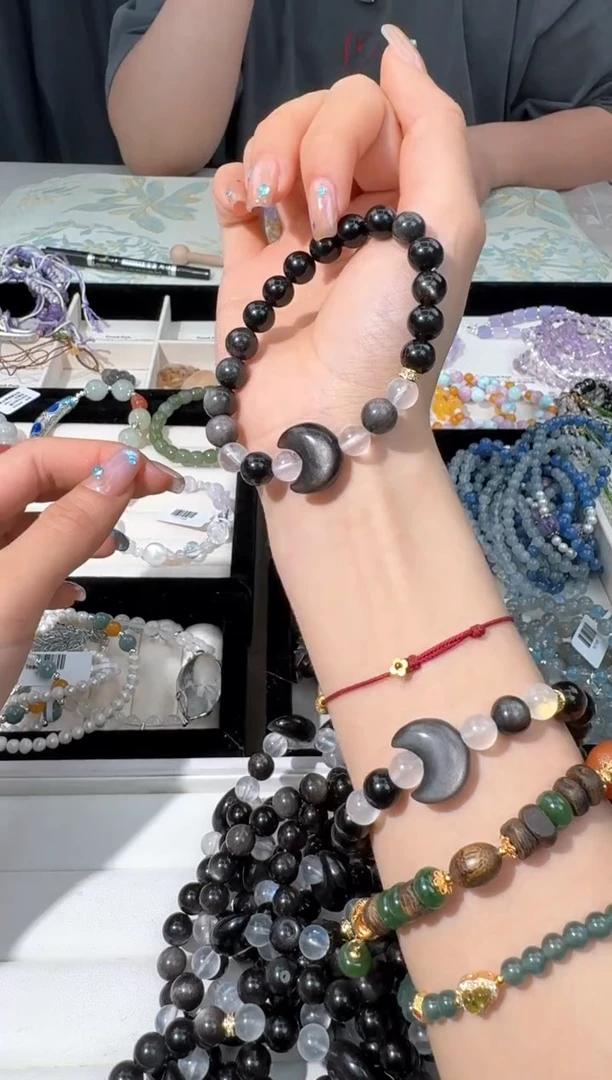 【闪购商品】水晶手链未镶嵌N036银耀月亮蓝月设计款