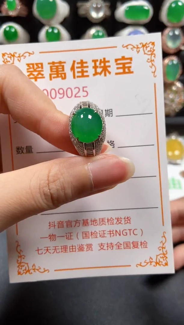 18K金镶嵌戒指翡翠9025