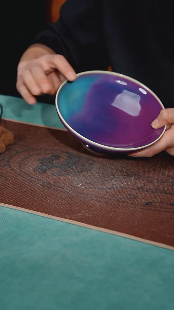 【闪购商品】107-1高足果盘（宋钧点斑 简包）