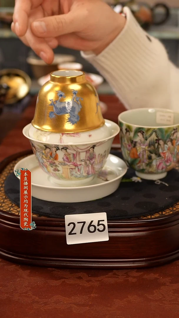 瓷片清*园景德镇手工手绘2765