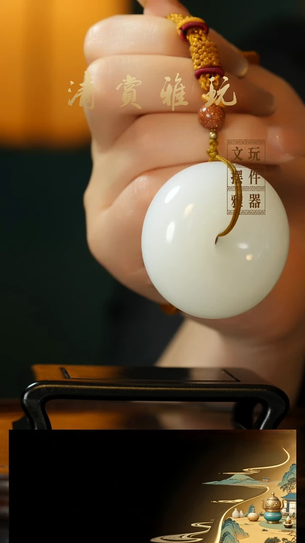 玉《平安扣》手把件摆件