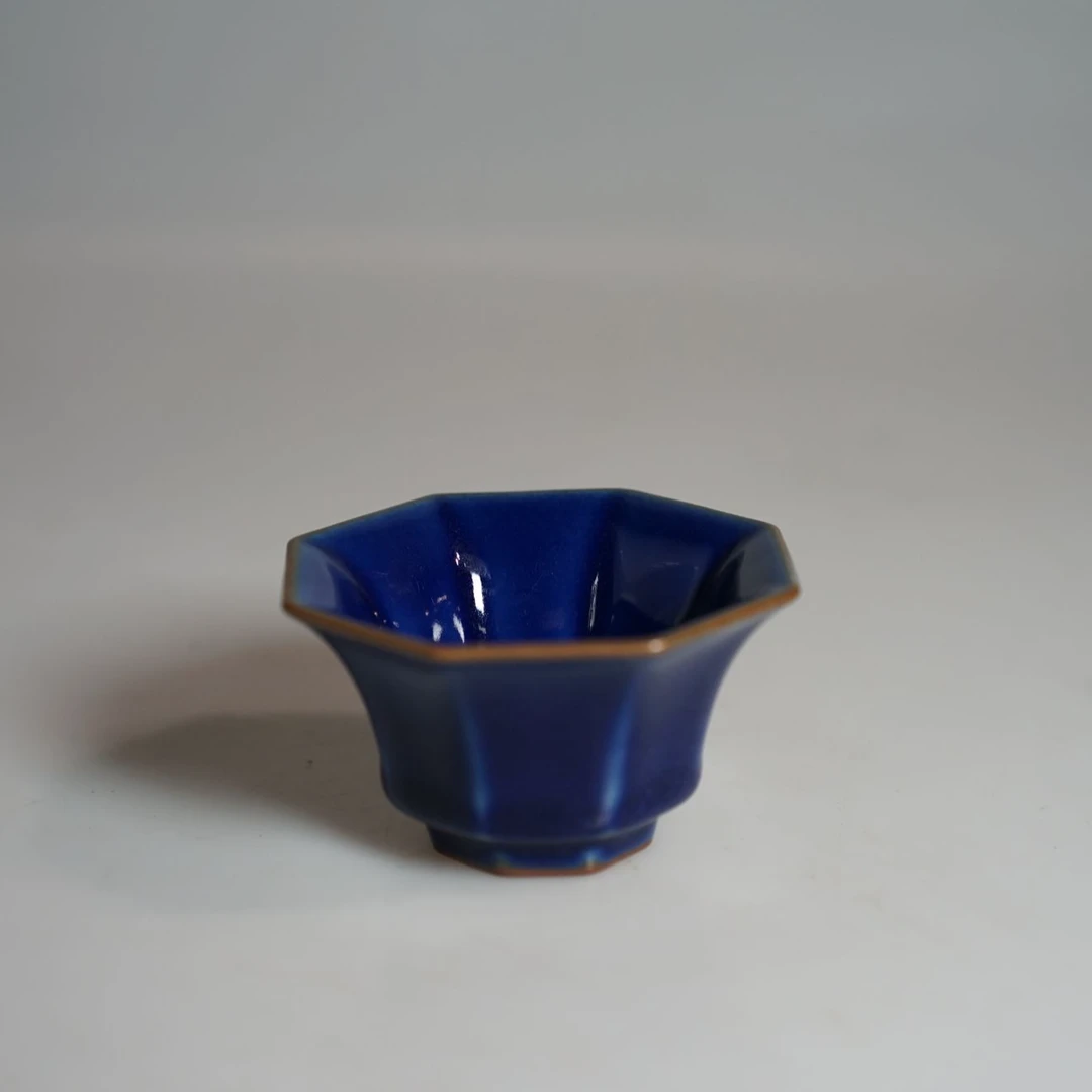 【未名窑】宝石蓝八方撇口杯 | 周大乐优选 | 景德镇茶具