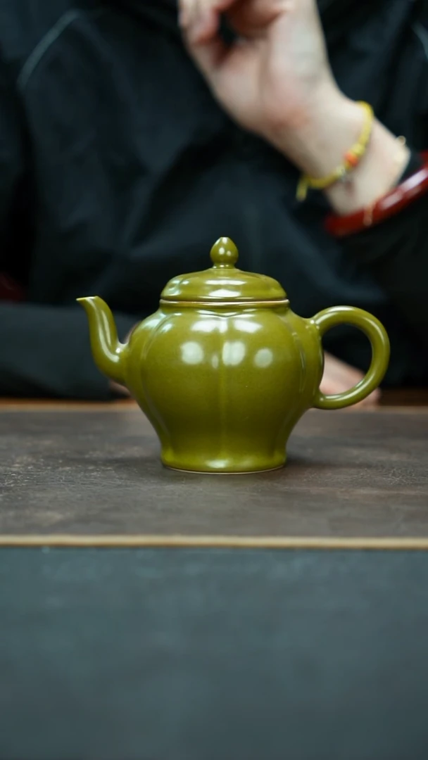 杯景德镇茶叶末景秀宫灯壶