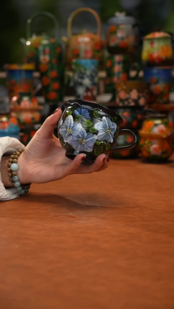 紫砂油画手绘釉下彩