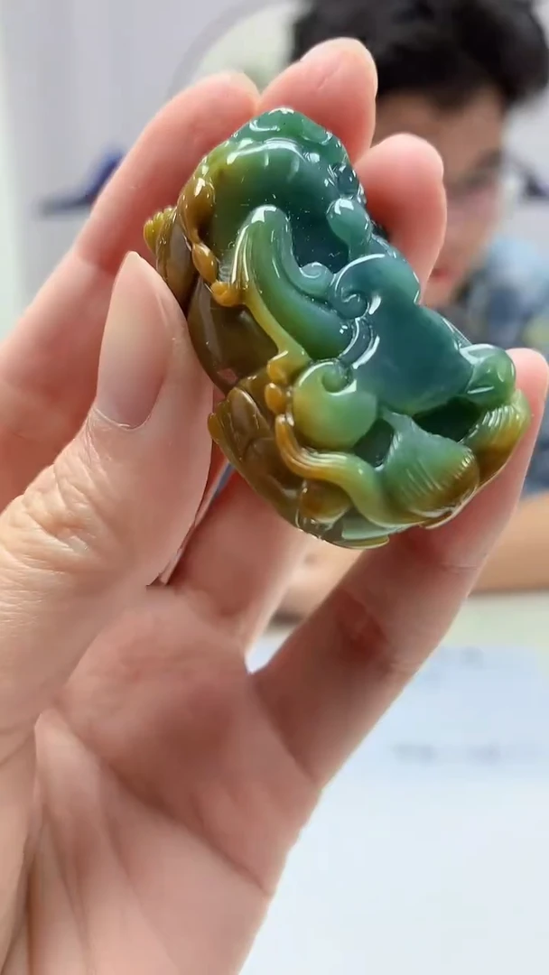 【闪购商品】定制翡翠未镶嵌4688zm-毛货挂件35貔貅