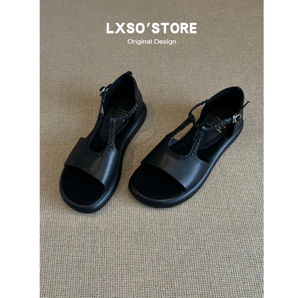 自留版~厚底凉鞋女2025夏季外穿配裙子时尚高级感绝美百搭罗马鞋