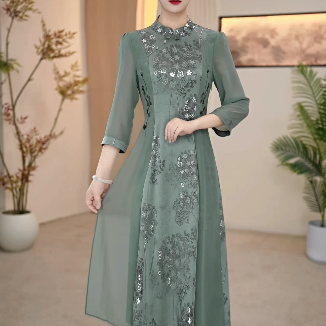 【宸锦女装】2558秋季穿搭新款连衣裙收腰显气质